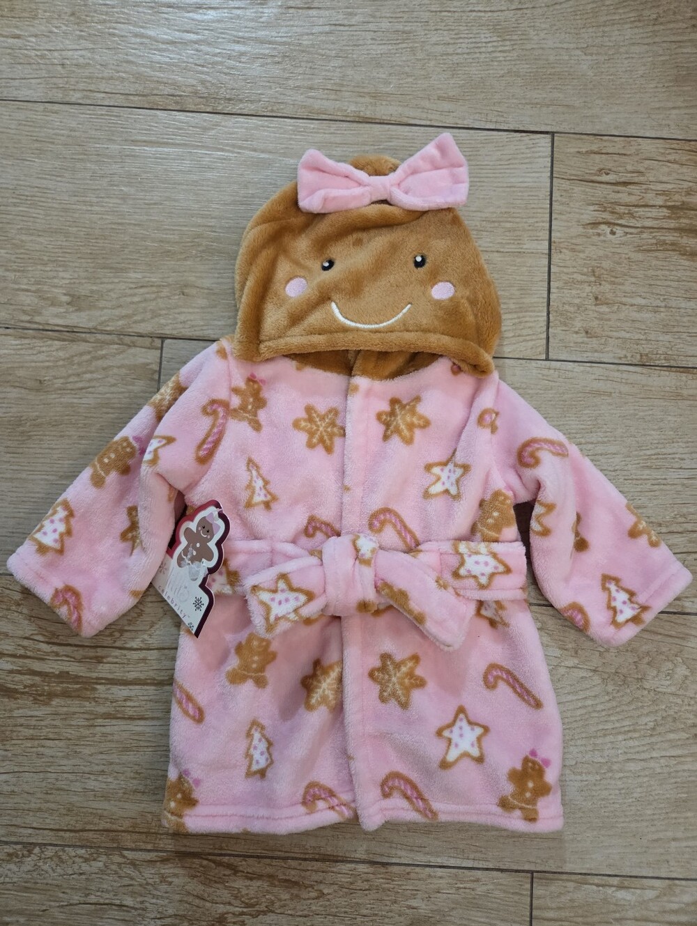 Little Celebrity Gingerbread Snowflake Baby Robe Size 0-6 M